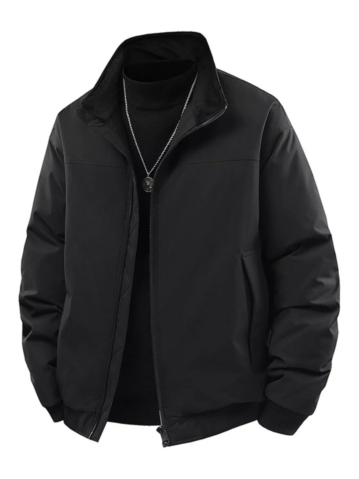 Men's Casual Stand Collar Lightweight Bomber Jacket