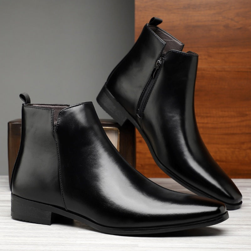 Plus Size High-top Leather Boots Men