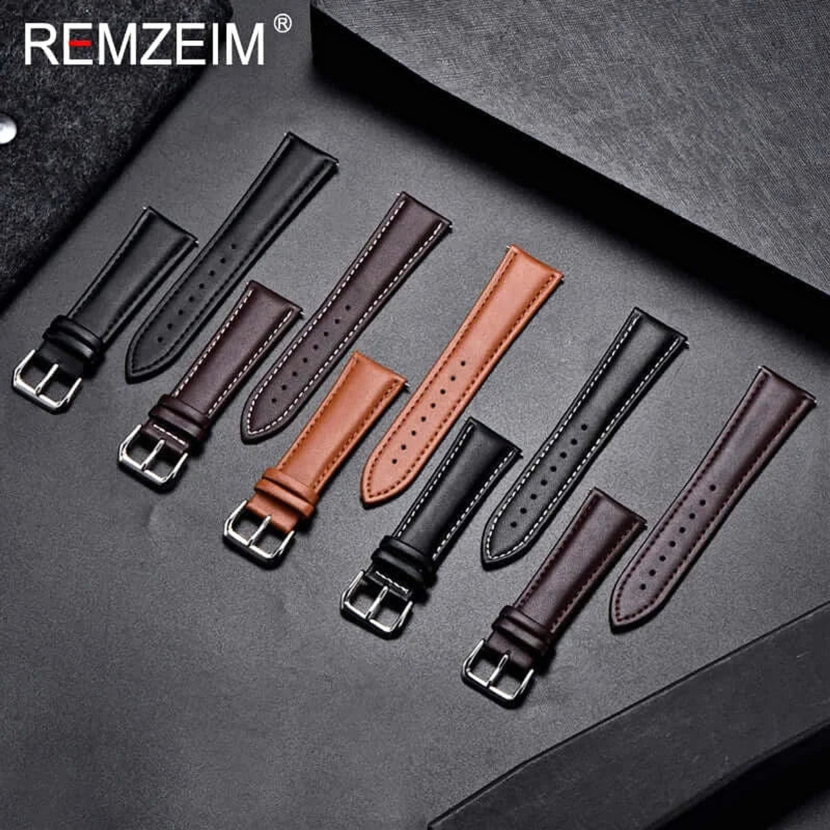 Suunto Race, Vertical & 9 Peak Calfskin Band with Stitching Choices