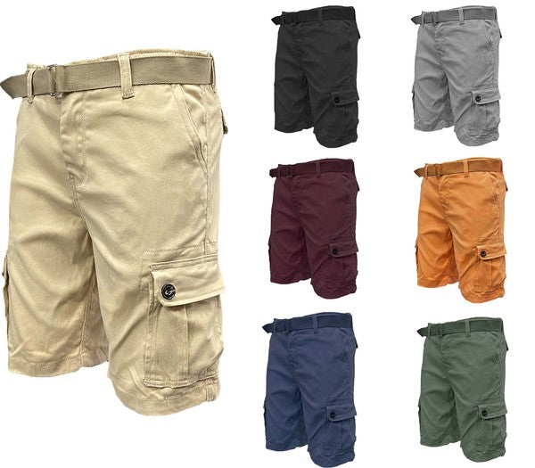 Weiv Pantalones Cortos Cargo para Hombre con Cinturón