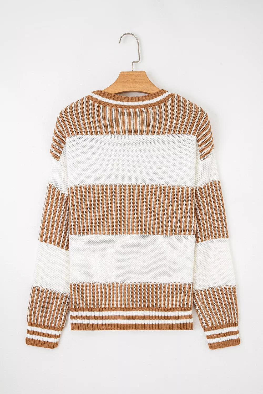 Striped Knit Long Sleeve Sweater