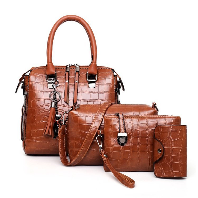 Women's Crocodile Pattern Handbag Set