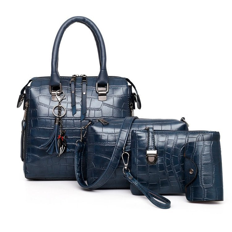 Women's Crocodile Pattern Handbag Set