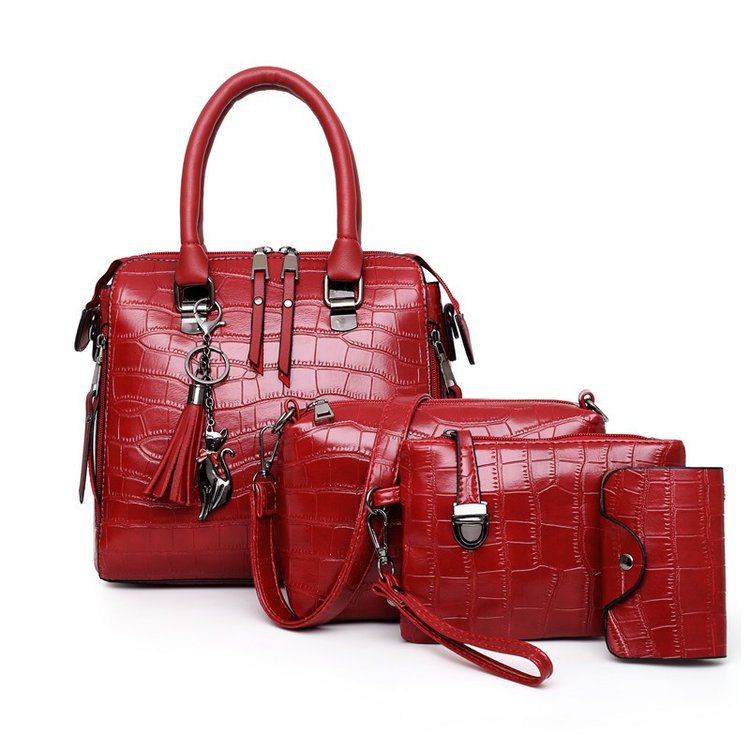 Women's Crocodile Pattern Handbag Set