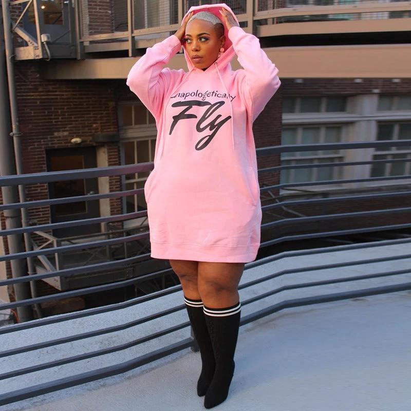 Women Plus Size Hoodie Dress