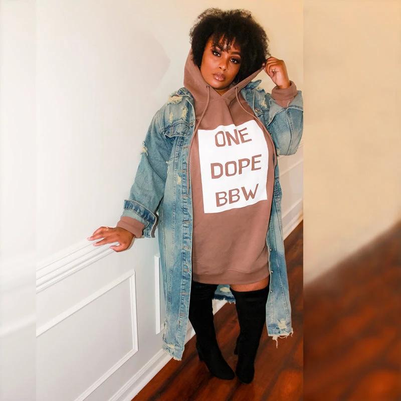 Women Plus Size Hoodie Dress
