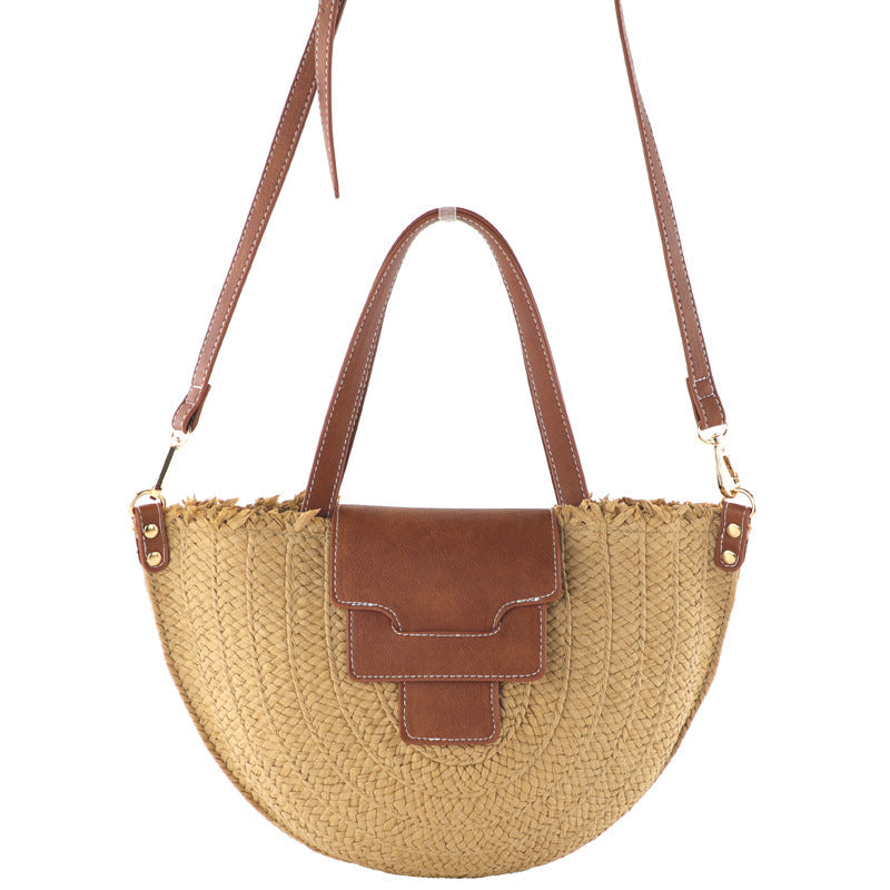 Women's Semicircle Woven Shoulder Bag