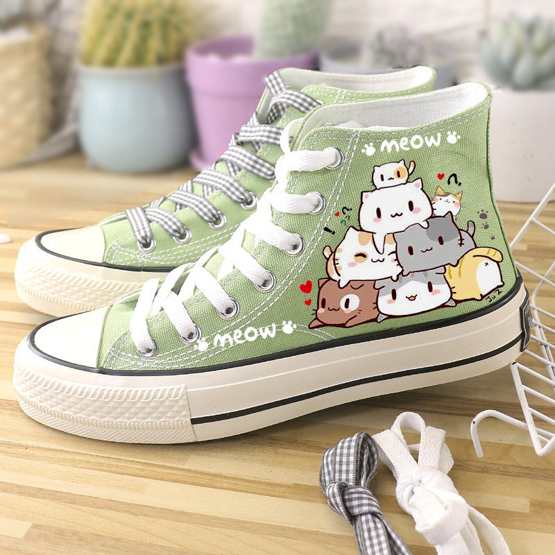 High-Top Shoes Canvas Shoes White Shoes Women's Shoes