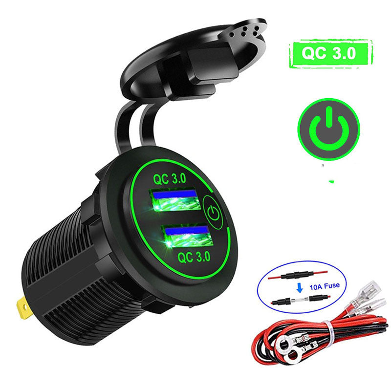 Motorcycle Boat  Car Charger Dual  Fast Charge Modified Car Charger
