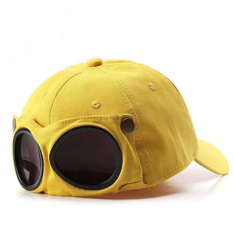 Gorra de béisbol de aviador – Gorra de verano unisex con gafas de sol incorporadas