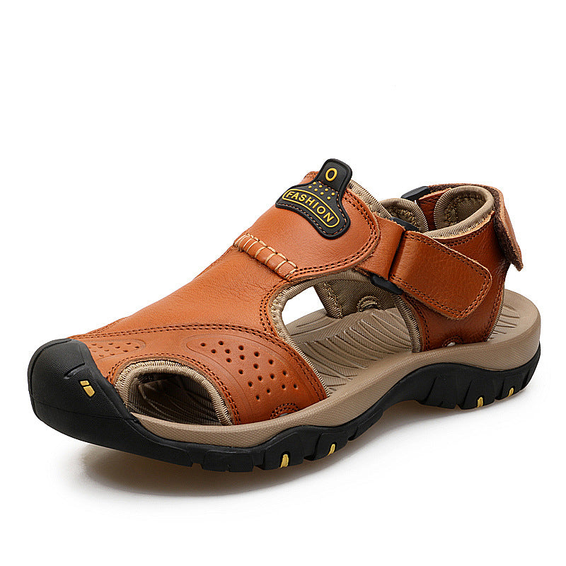 Extended-Size Two-layer Leather Toe Outdoor Casual Sandals