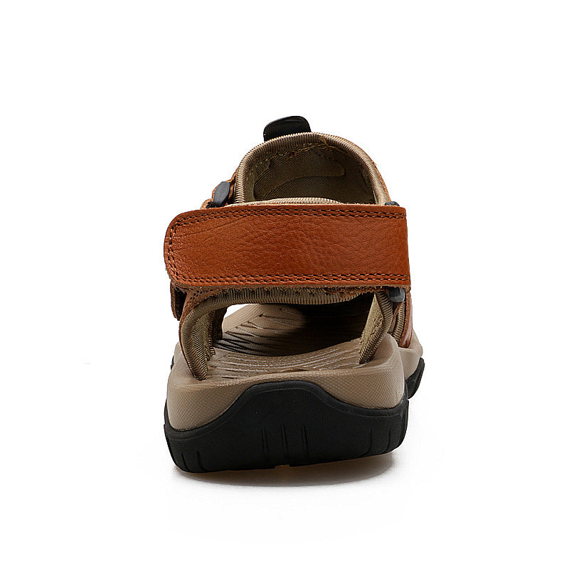 Extended-Size Two-layer Leather Toe Outdoor Casual Sandals