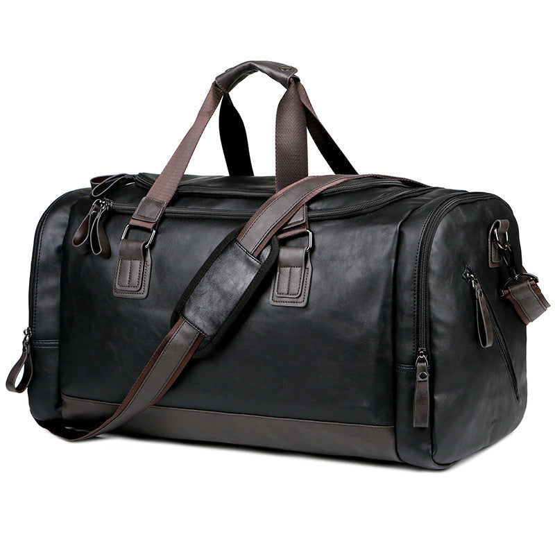 Men's PU Leather Large Capacity Travel Backpack