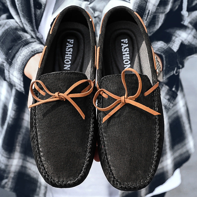 Suede Leather One-Step Driving Flats