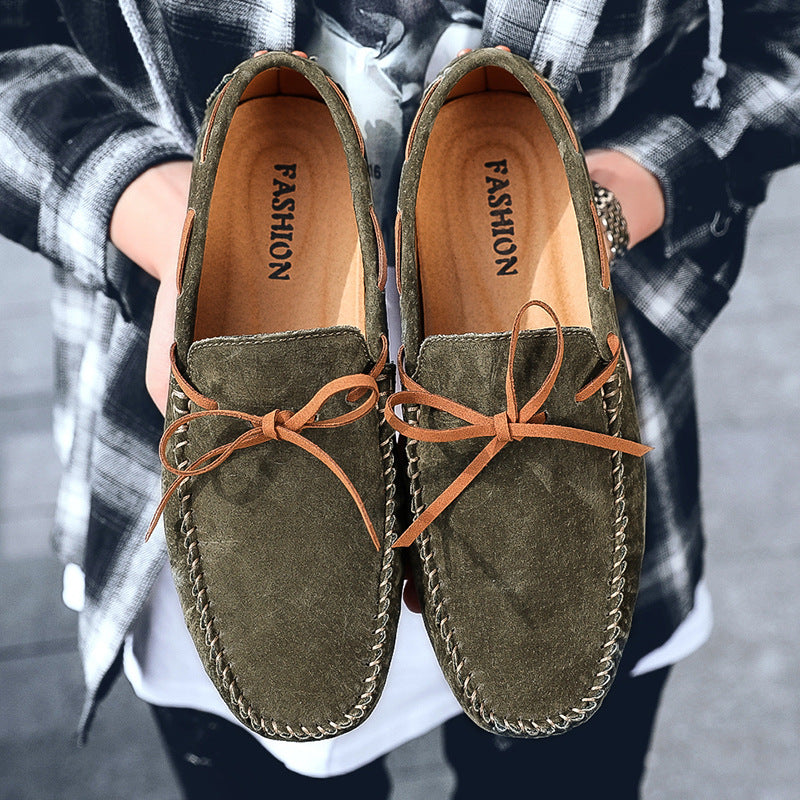 Suede Leather One-Step Driving Flats