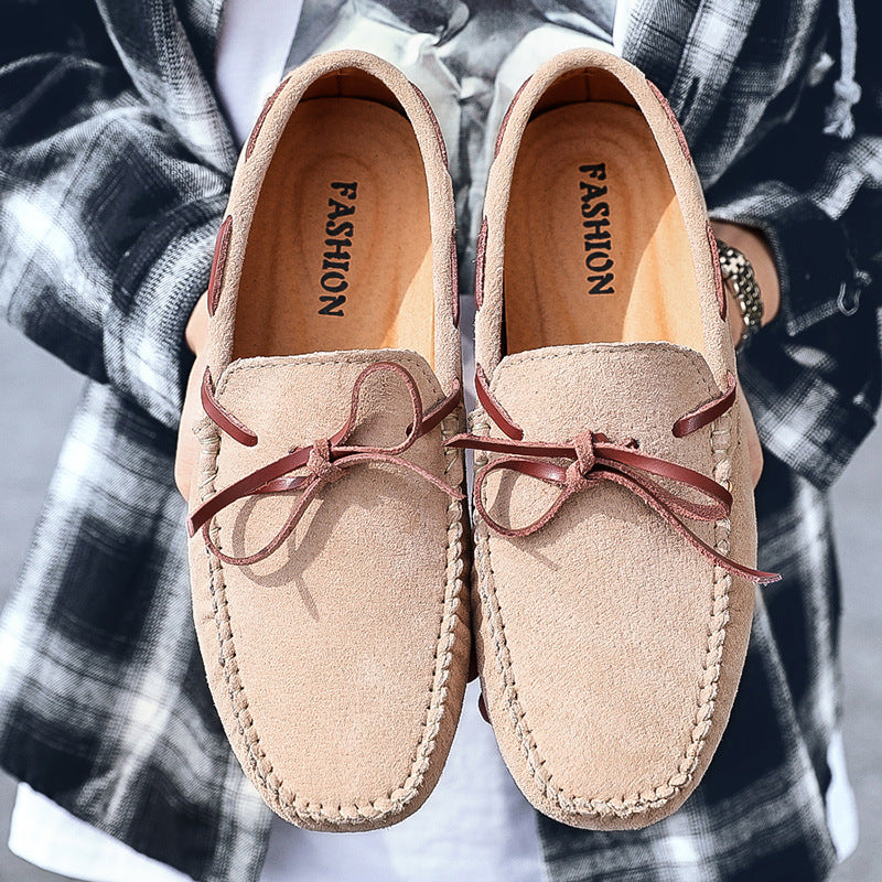Suede Leather One-Step Driving Flats