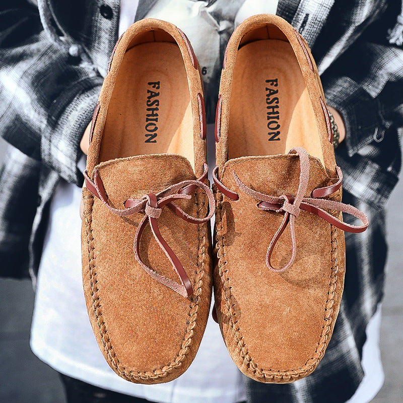 Suede Leather One-Step Driving Flats