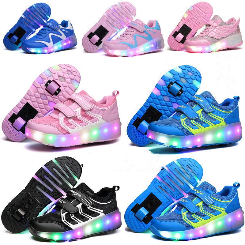 Colorful LED Rechargeable Light Roller Shoes