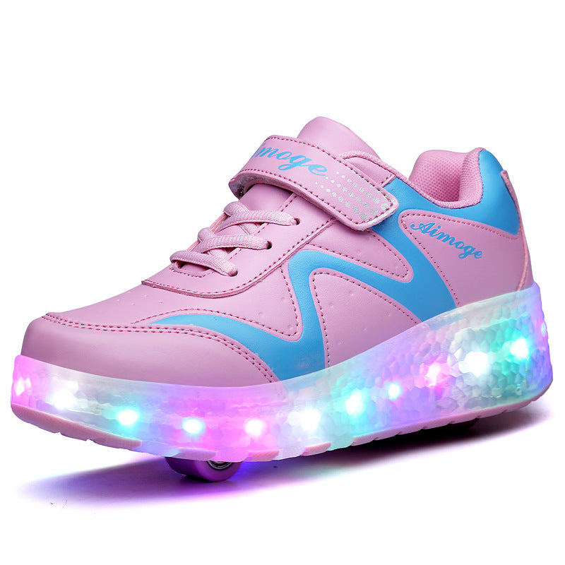 Colorful LED Rechargeable Light Roller Shoes