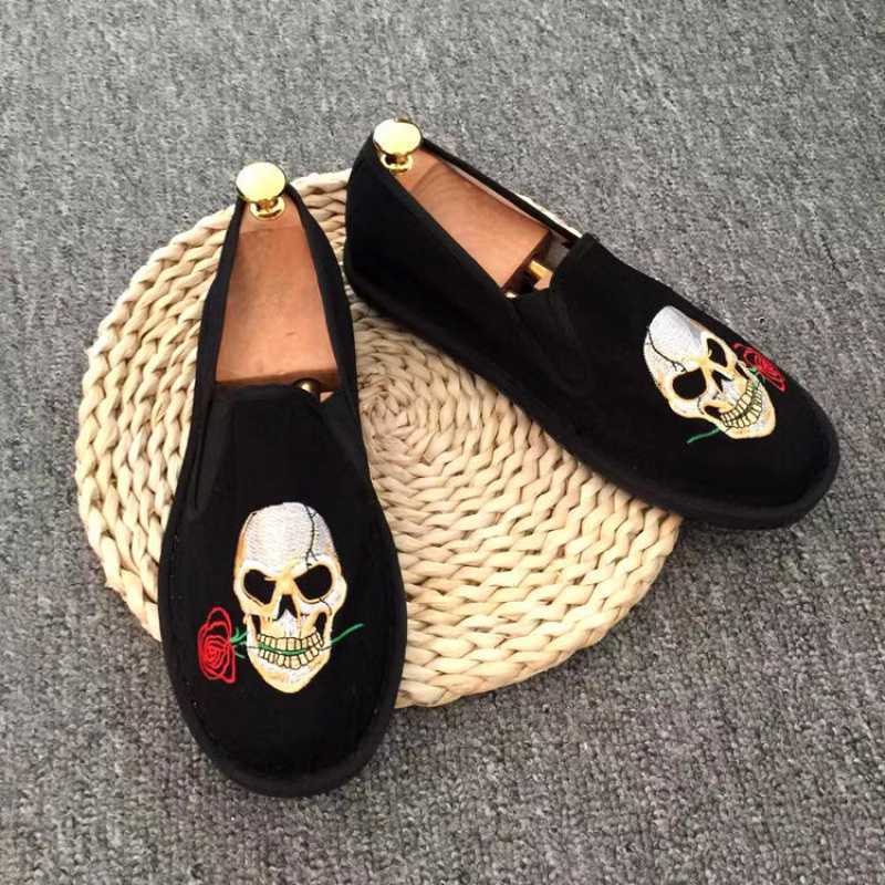 Men's Cloth Shoes Hand-Embroidered Canvas Shoes