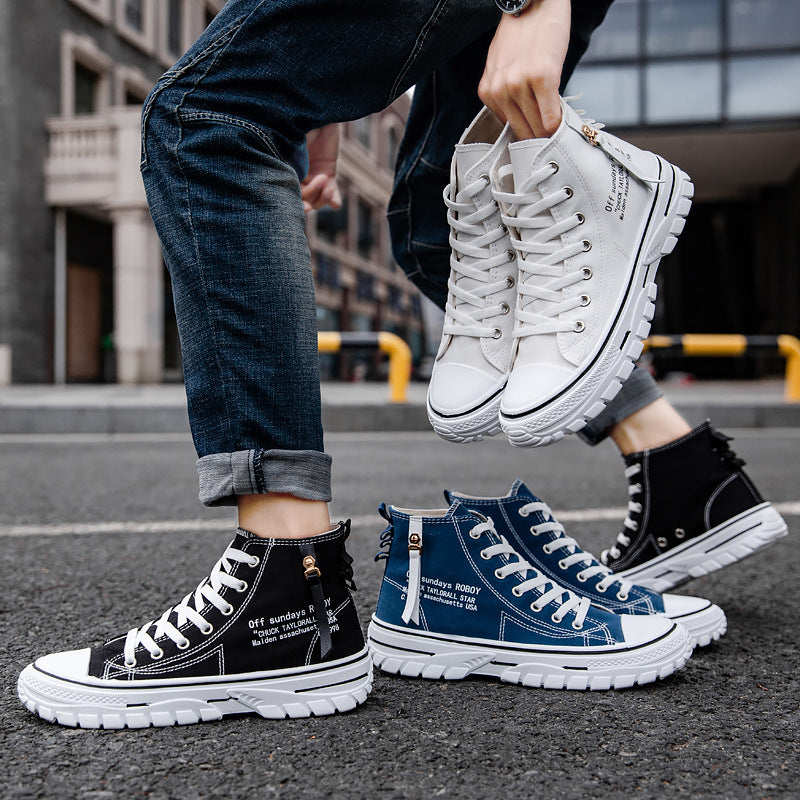 Men's Breathable High-Top Casual Canvas Shoes