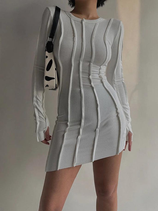 long sleeve round neck dress