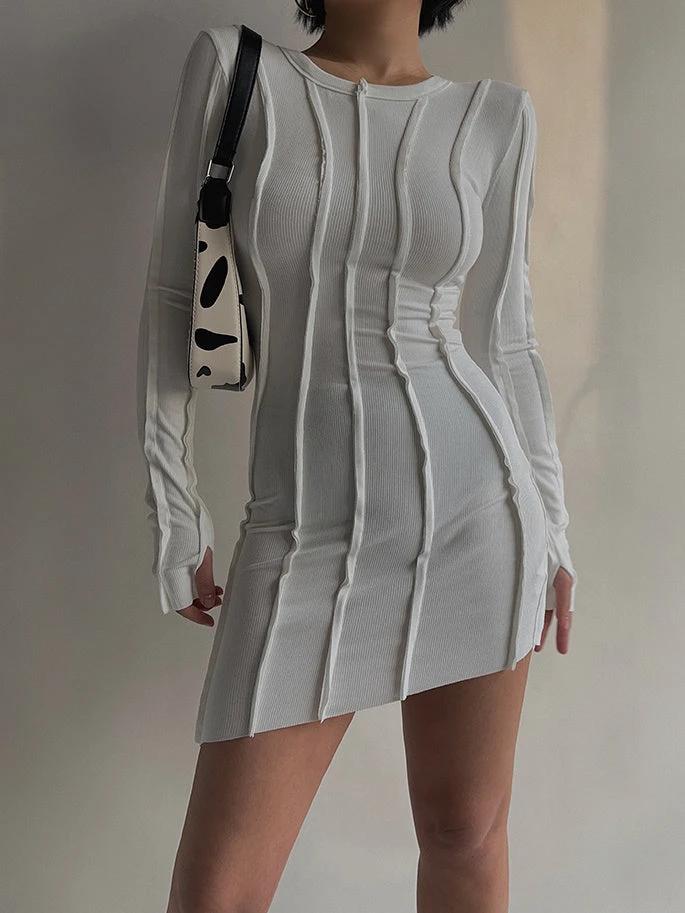 long sleeve round neck dress