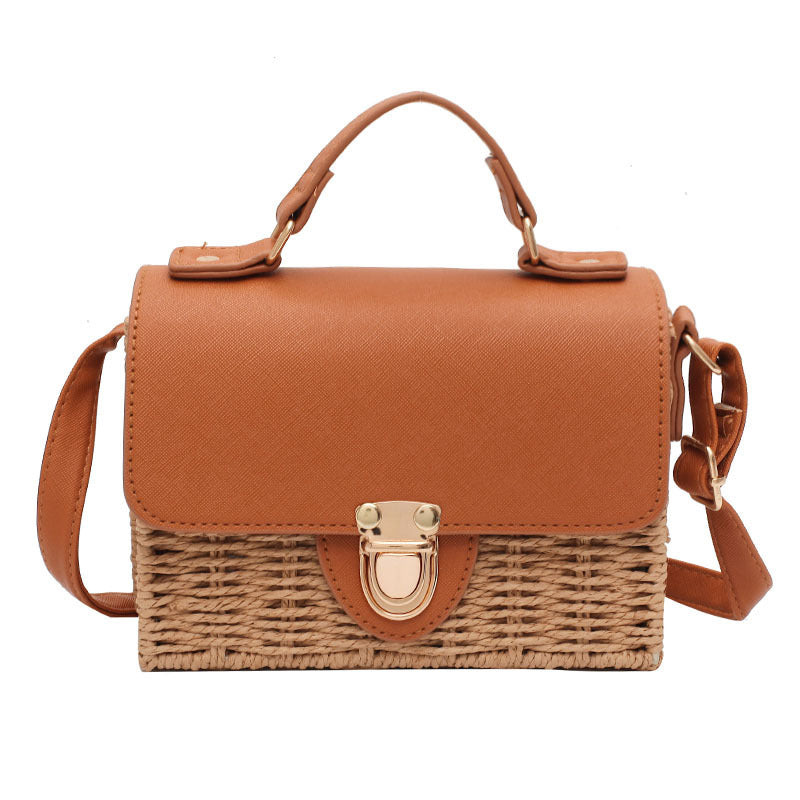 Women's Korean Style Woven Square Shoulder Bag