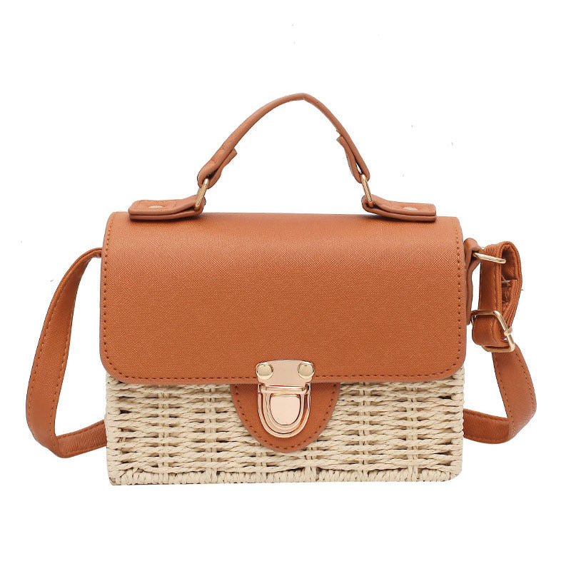 Women's Korean Style Woven Square Shoulder Bag