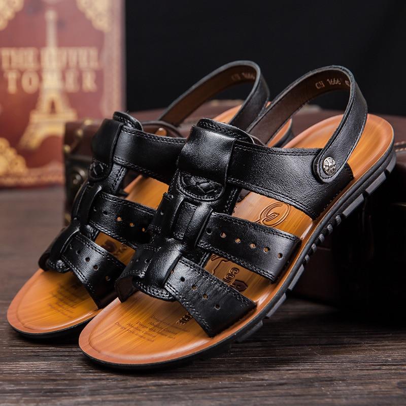 Men's Casual Perforated Leather Sandals