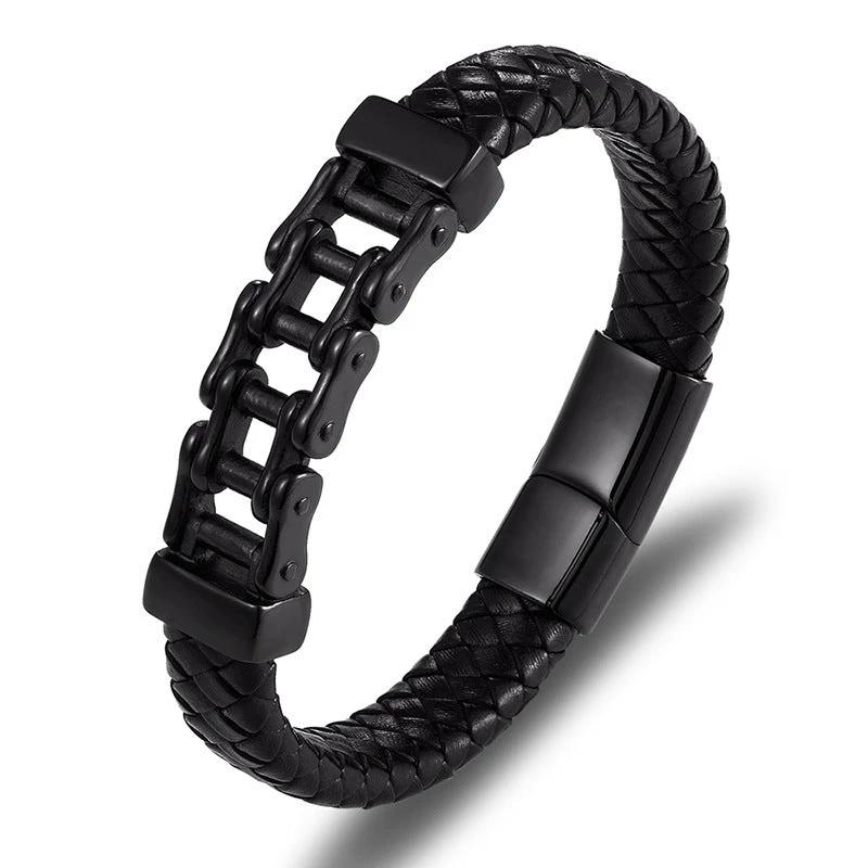 Men's Leather Braided Bracelet