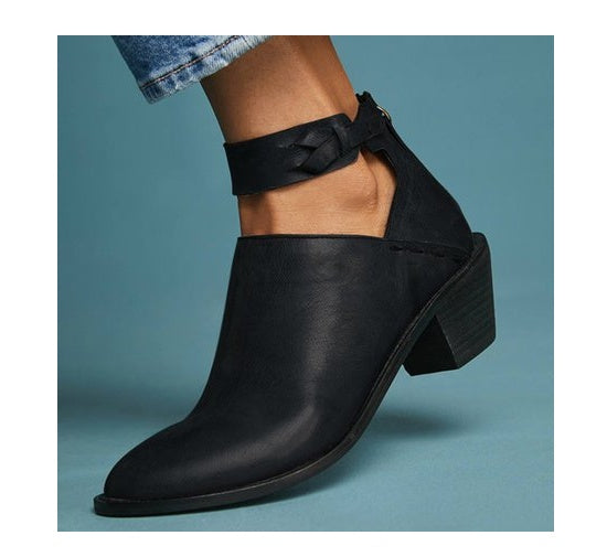 Cut Out Ankle Boots with Strap