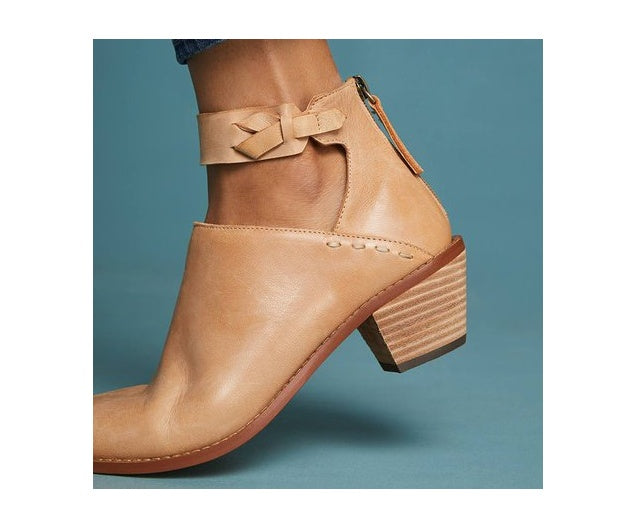 Cut Out Ankle Boots with Strap