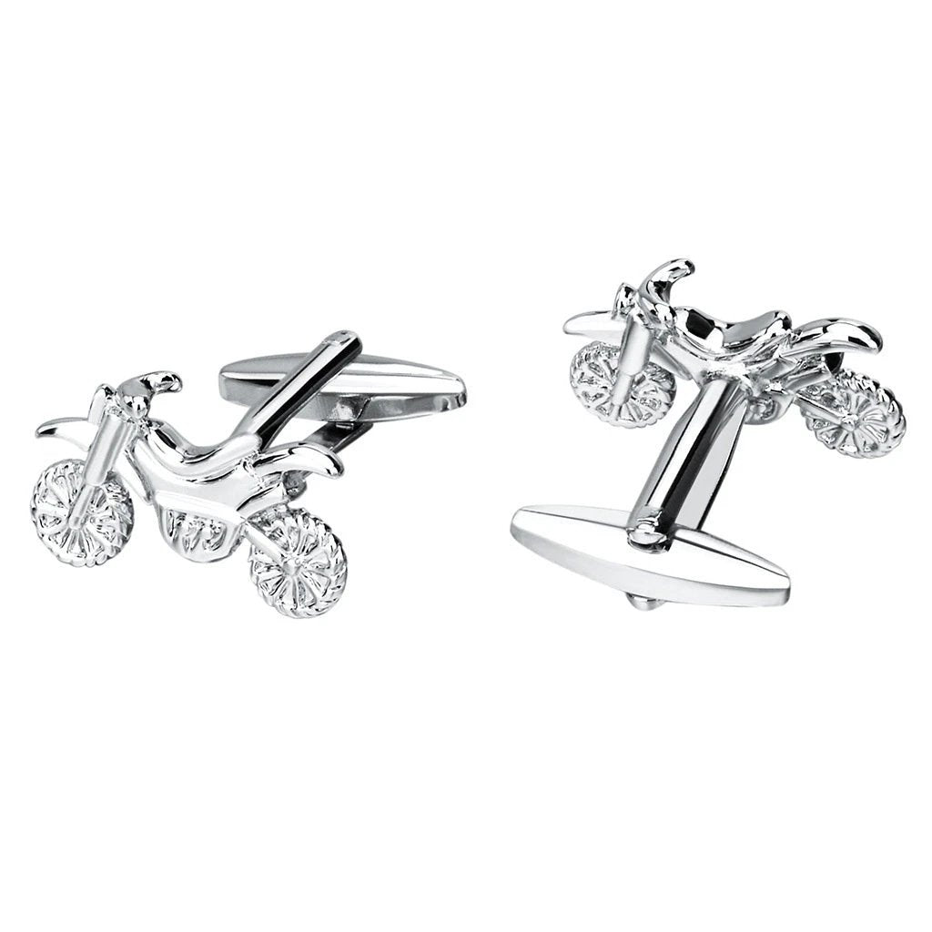 Men's Silver Motorcycle Cuff links