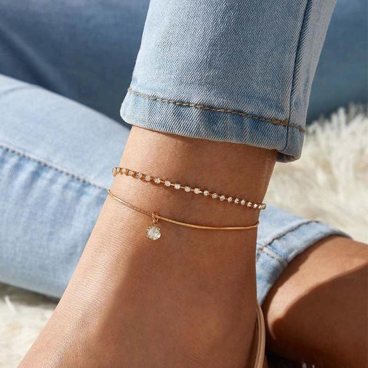 Tobilleras de Cuentas Bohemias para Mujer Tobillera Boho con Circonitas Cúbicas Pulsera de Tobillo en la Pierna Joyería para el Tobillo