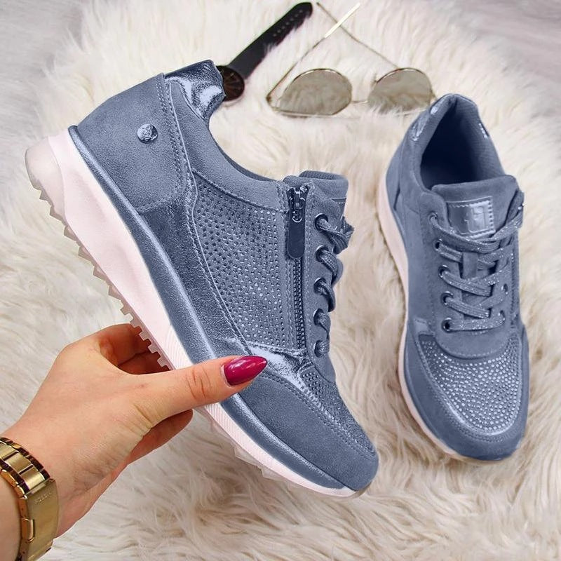 Women's Rhinestone Embellished Lug Sole Sneakers