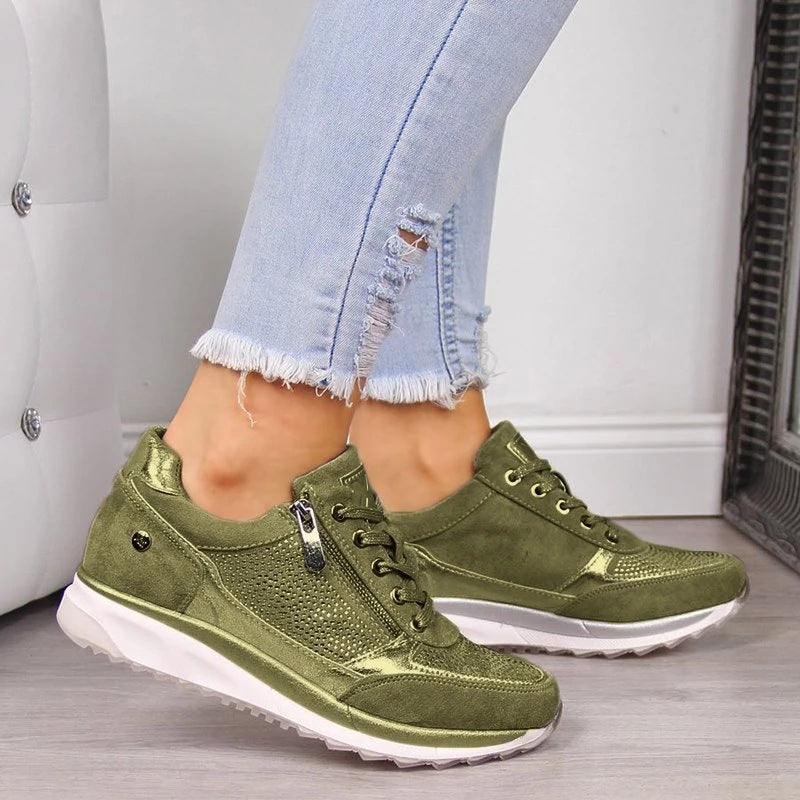 Women's Rhinestone Embellished Lug Sole Sneakers