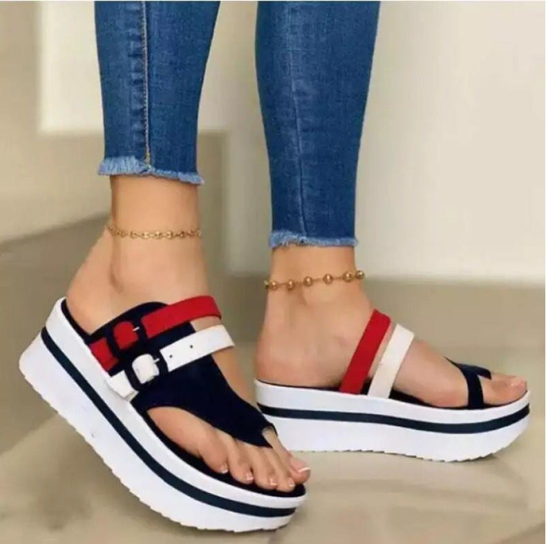 Schone Sandalen Mit Dreifarbigem Design Sandals