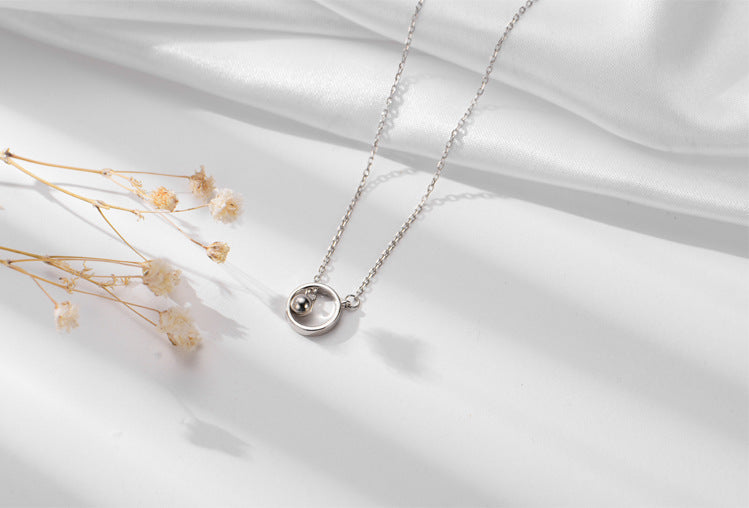 S925 Silver Circle Tassel Necklace