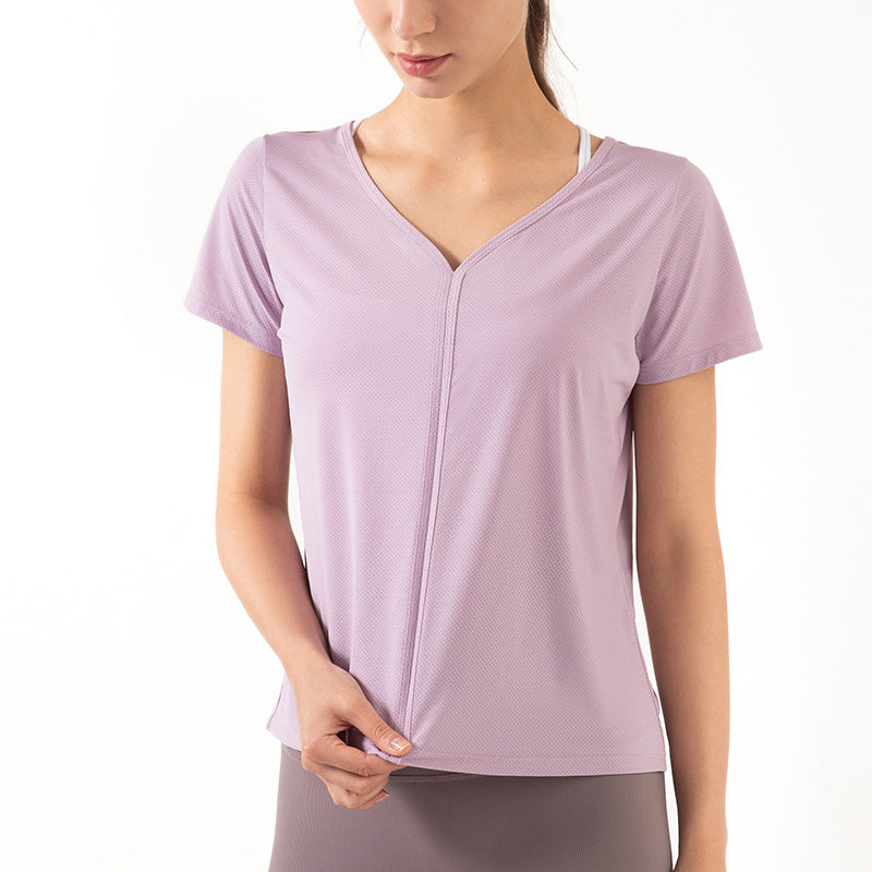 Both Sides Wear Short-Sleeved Women'S Running Sports Breathable Fitness Dance Training Yoga Clothes T-Shirt Women