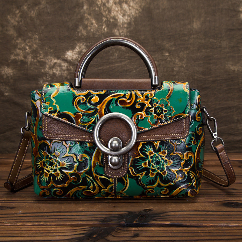 Women's Cowhide Retro Clan Style Shoulder Bag