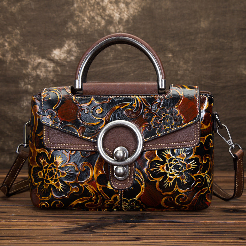 Women's Cowhide Retro Clan Style Shoulder Bag