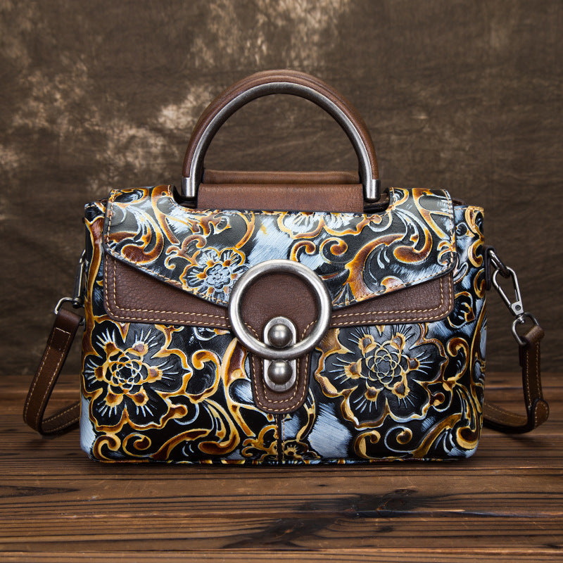 Women's Cowhide Retro Clan Style Shoulder Bag