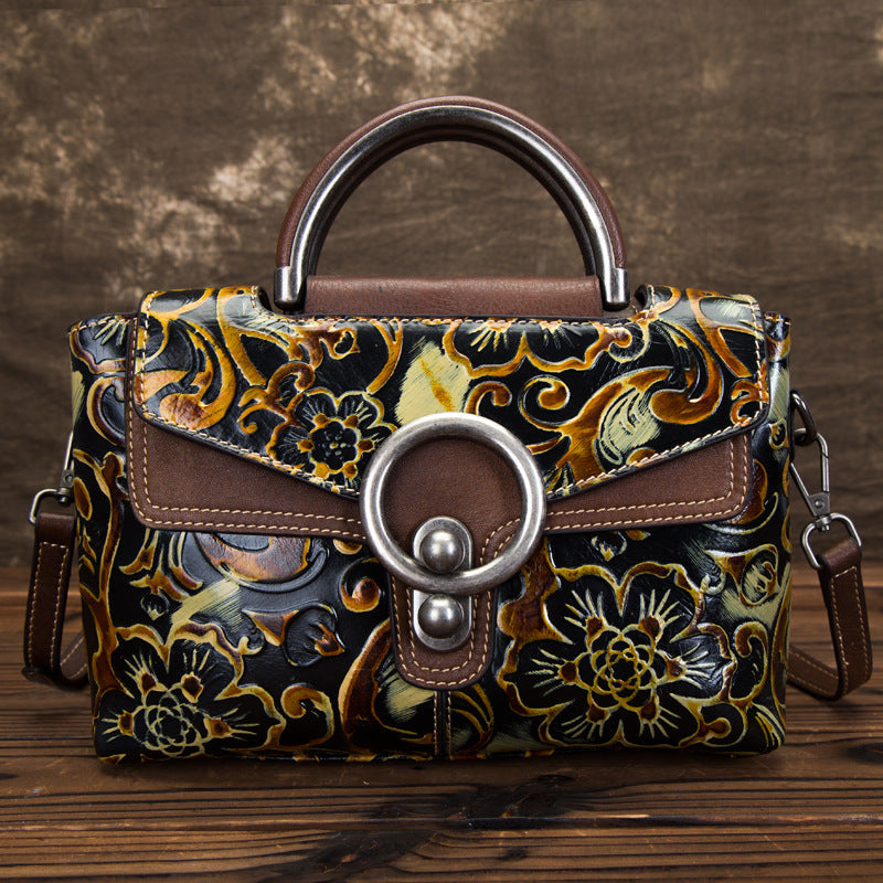Women's Cowhide Retro Clan Style Shoulder Bag