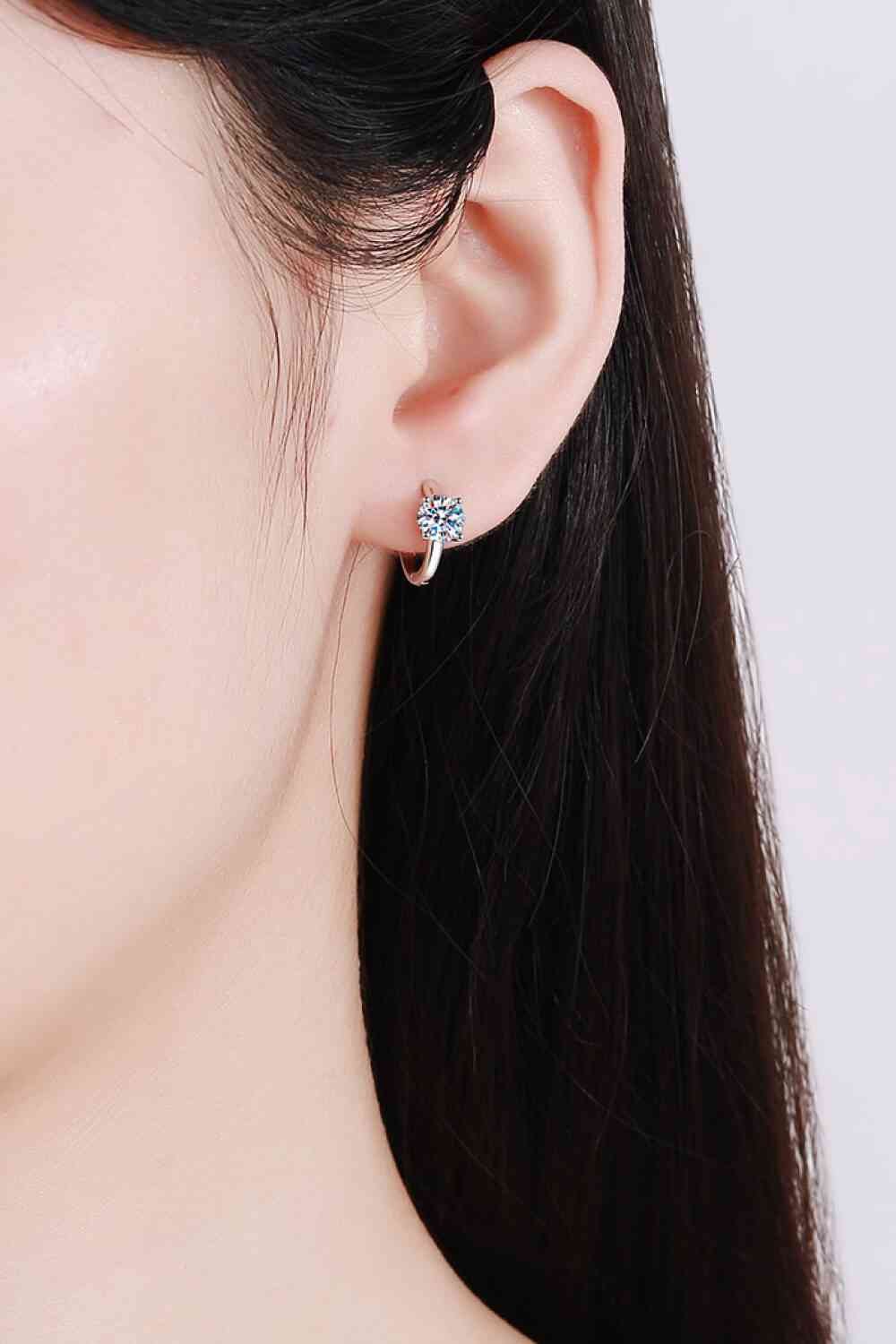 Moissanite Elegance Huggie Earrings – Brilliant 1 Carat Sparkle See size chart under “more details”