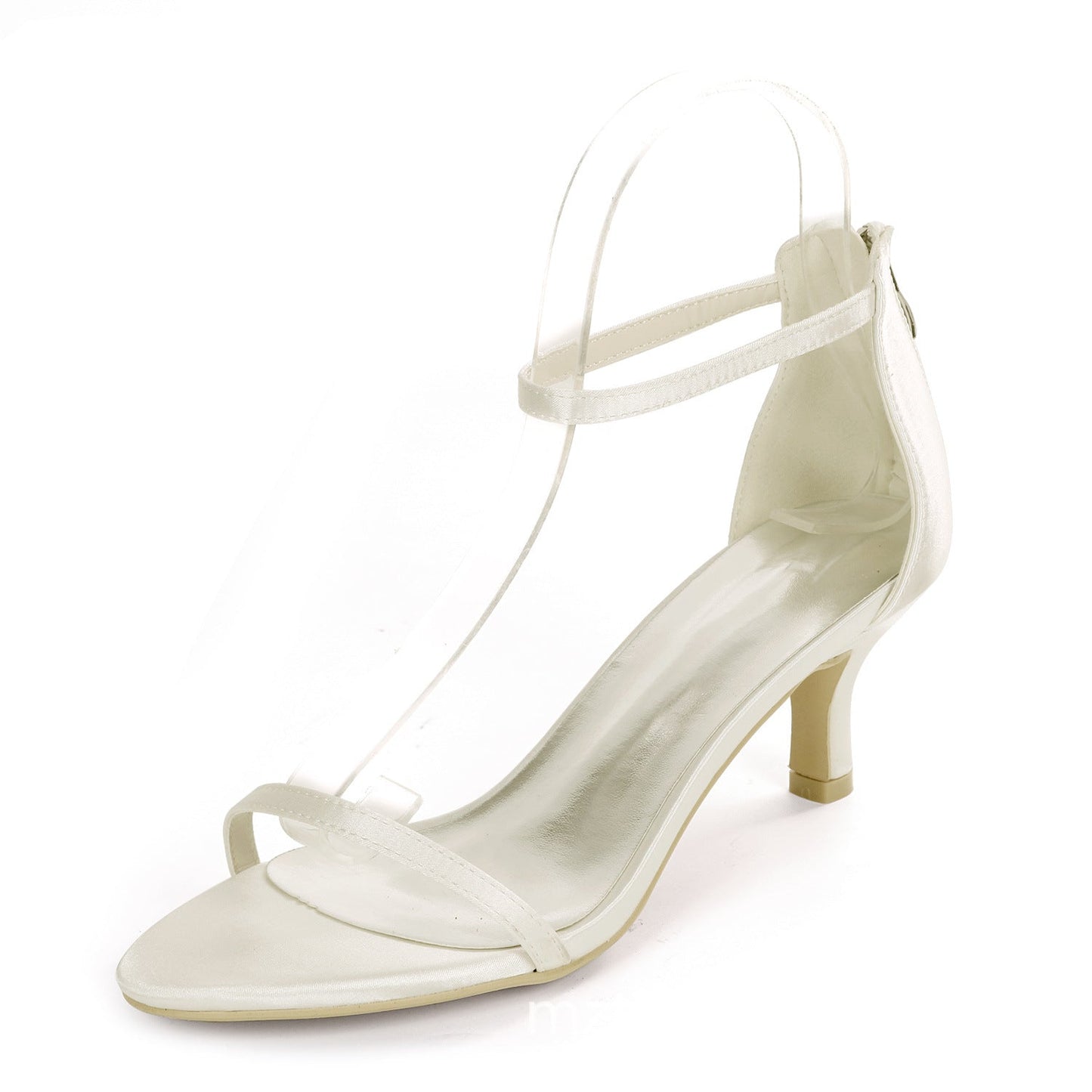 Women's Satin-Colored One-Strap Sandals