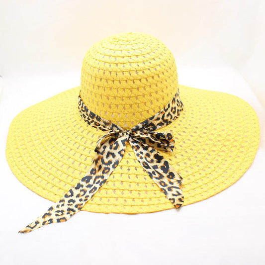 Sombrero de playa de ala ancha para mujer con lazo y cinta, de paja. Ver tabla de tallas en "más detalles".