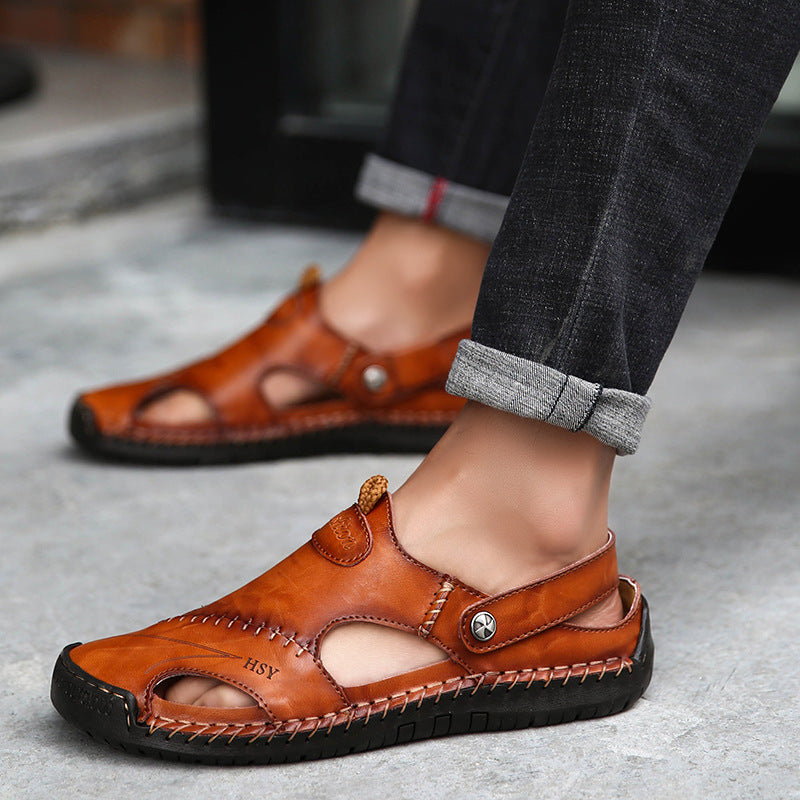 Men's Genuine Leather Roman Sandals
