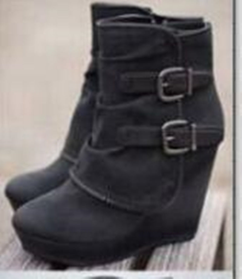 Women's Long-Tube Wedge Boots