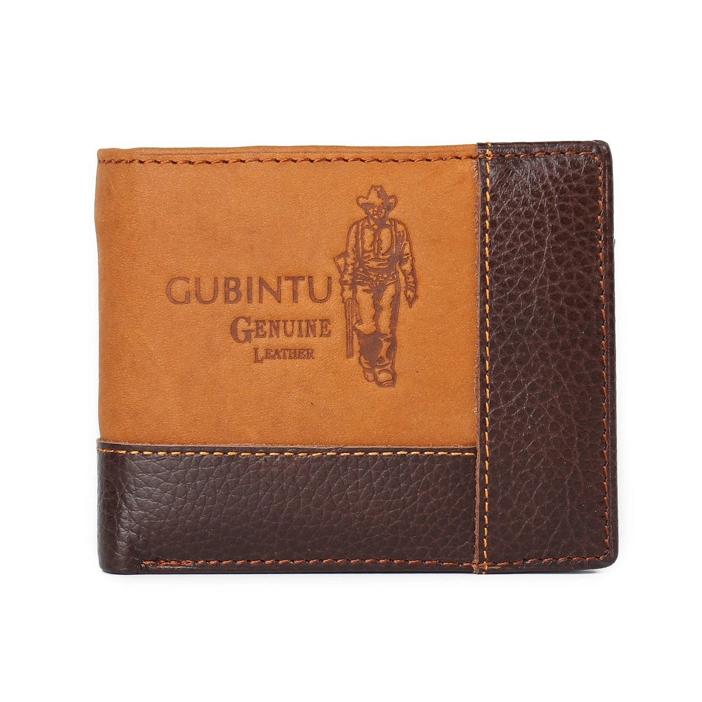 Genuine Leather Men's Patchwork Wallet